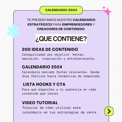 ✨Plan de contenido con 200 IDEAS DE CONTENIDO + BONUS